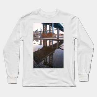 Manhattan Bridge Reflection Long Sleeve T-Shirt